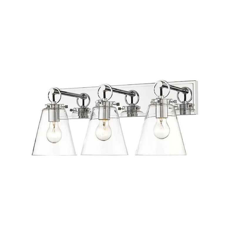 Z-Lite Harper 23" 3-Light Chrome Vanity Light With Clear Glass Shade