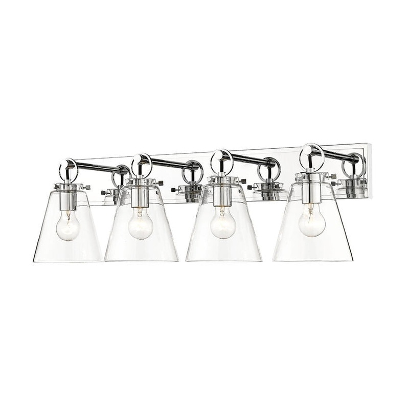 Z-Lite Harper 31" 4-Light Chrome Vanity Light With Clear Glass Shade
