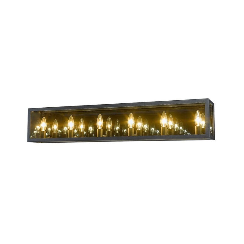 Z-Lite Infinity 36" 6-Light Misty Charcoal Vanity Light With Smoke Mirror Glass Shade