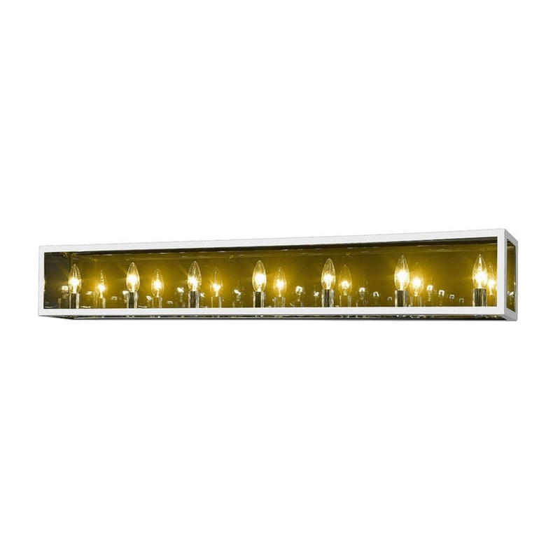 Z-Lite Infinity 44" 7-Light Chrome Vanity Light With Smoke Mirror Glass Shade