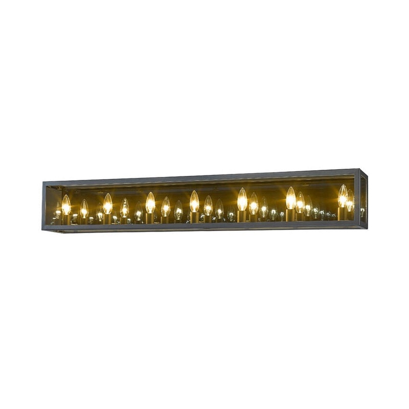 Z-Lite Infinity 44" 7-Light Misty Charcoal Vanity Light With Smoke Mirror Glass Shade