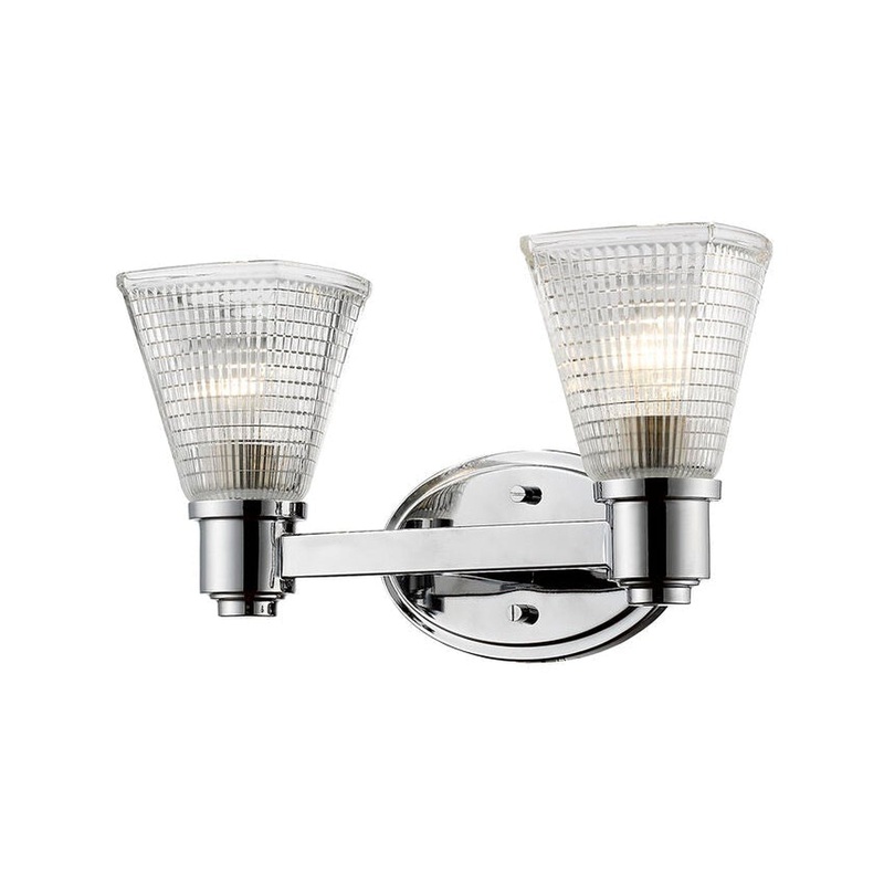 Z-Lite Intrepid 16" 2-Light Chrome Vanity Light With Clear Glass Shade