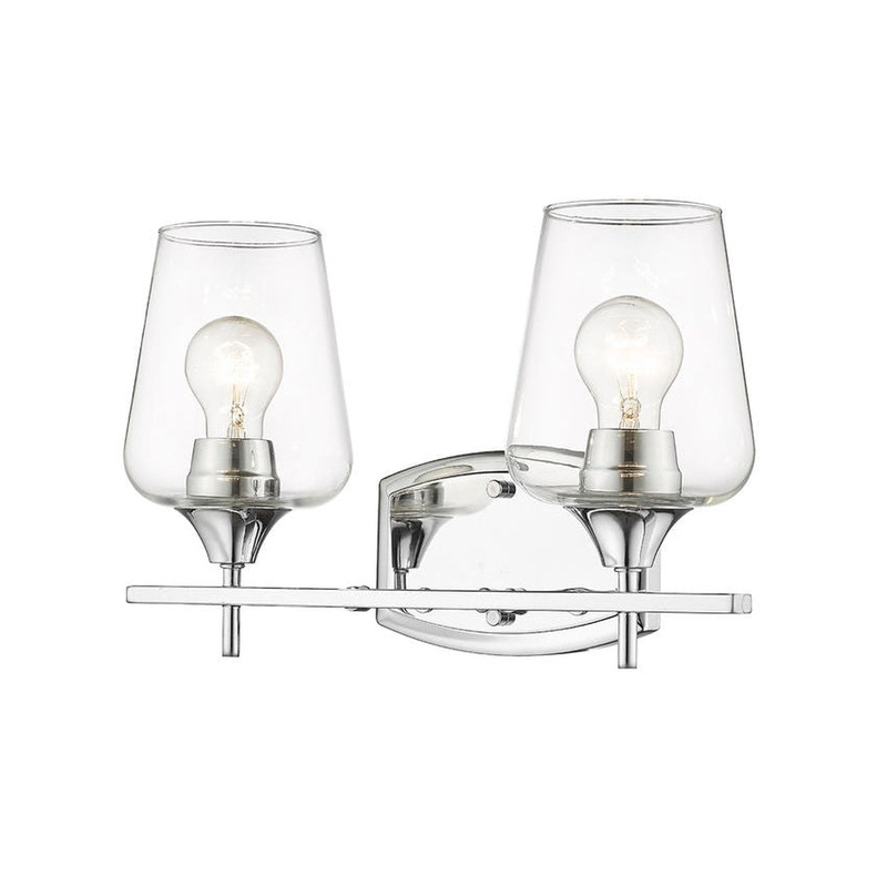 Z-Lite Joliet 15" 2-Light Chrome Vanity Light With Clear Glass Shade