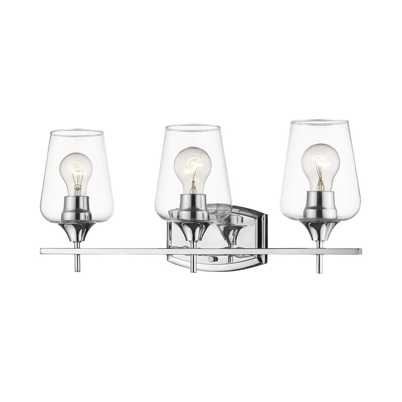 Z-Lite Joliet 22" 3-Light Chrome Vanity Light With Clear Glass Shade