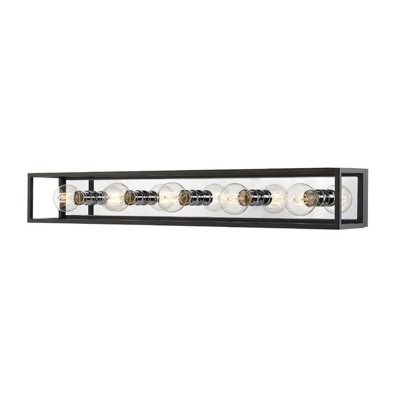 Z-Lite Kube 40" 5-Light Matte Black and Chrome Vanity Light