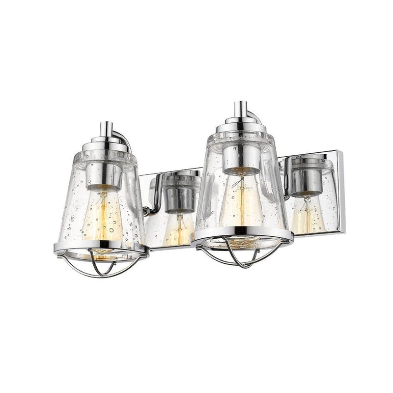 Z-Lite Mariner 16" 2-Light Chrome Vanity Light With Clear Seedy Glass Shade
