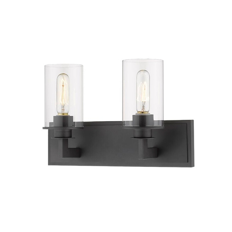 Z-Lite Savannah 16" 2-Light Bronze Vanity Light With Clear Glass Shade