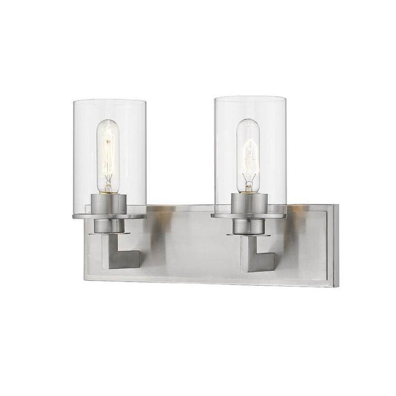 Z-Lite Savannah 16" 2-Light Brushed Nickel Vanity Light With Clear Glass Shade