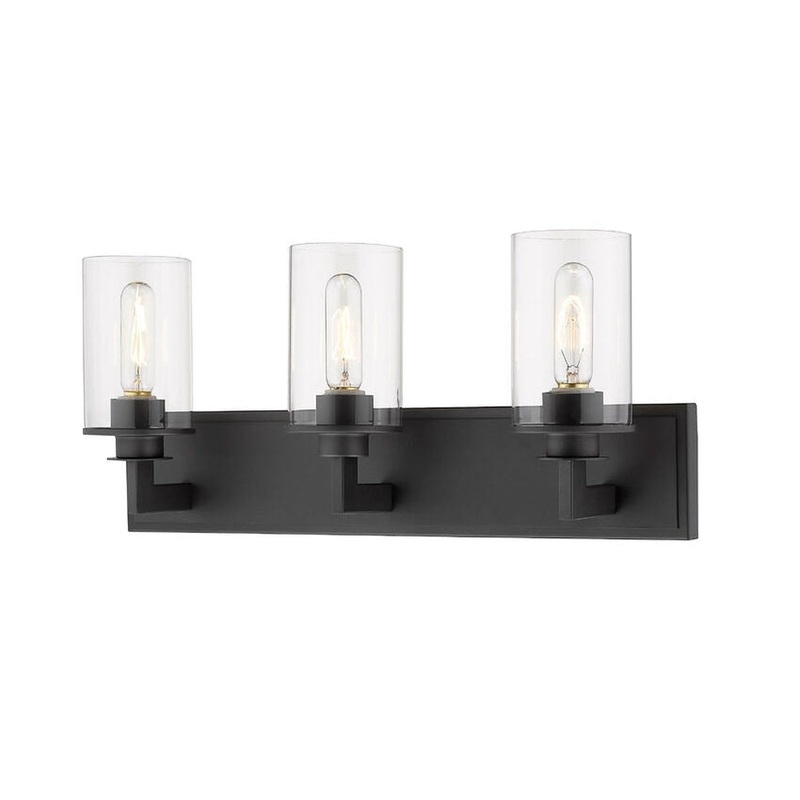 Z-Lite Savannah 23" 3-Light Bronze Vanity Light With Clear Glass Shade