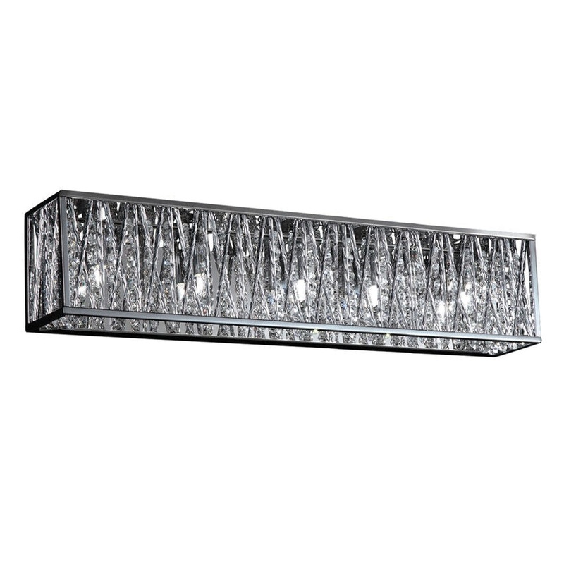 Z-Lite Terra 27" 5-Light LED Chrome Vanity Light With Aluminum Chrome Shade