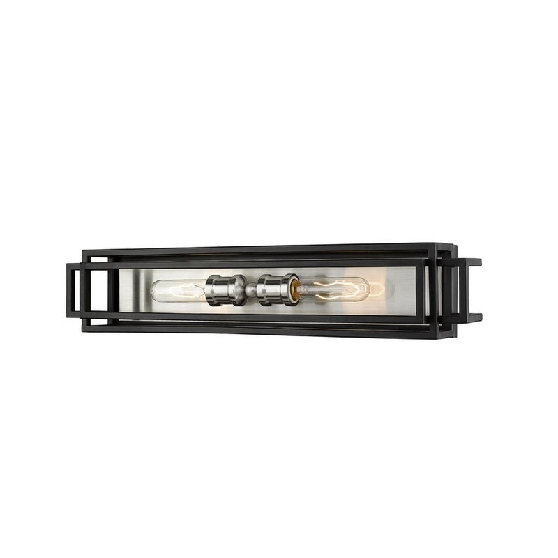 Z-Lite Titania 24" 2-Light Black and Brushed Nickel Vanity Light