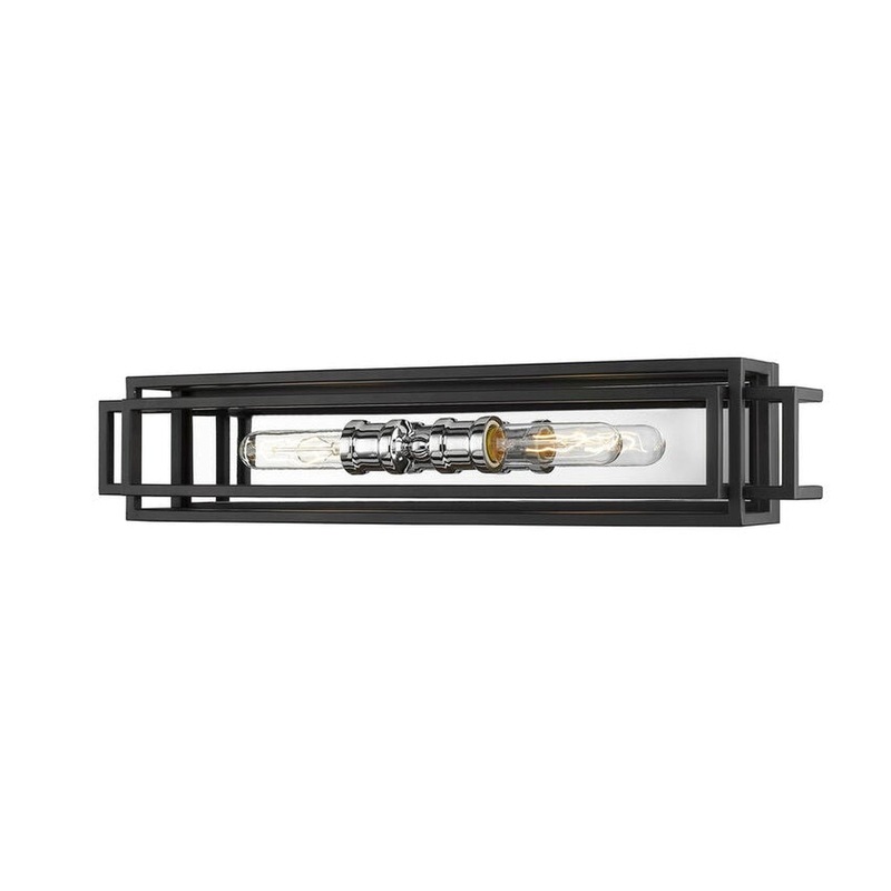 Z-Lite Titania 24" 2-Light Black and Chrome Vanity Light