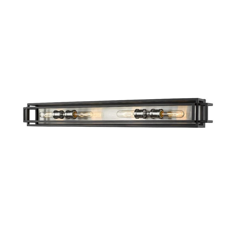 Z-Lite Titania 40" 4-Light Black and Brushed Nickel Vanity Light