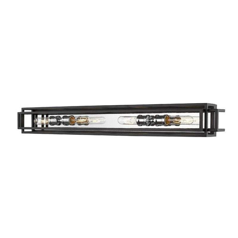 Z-Lite Titania 40" 4-Light Black and Chrome Vanity Light