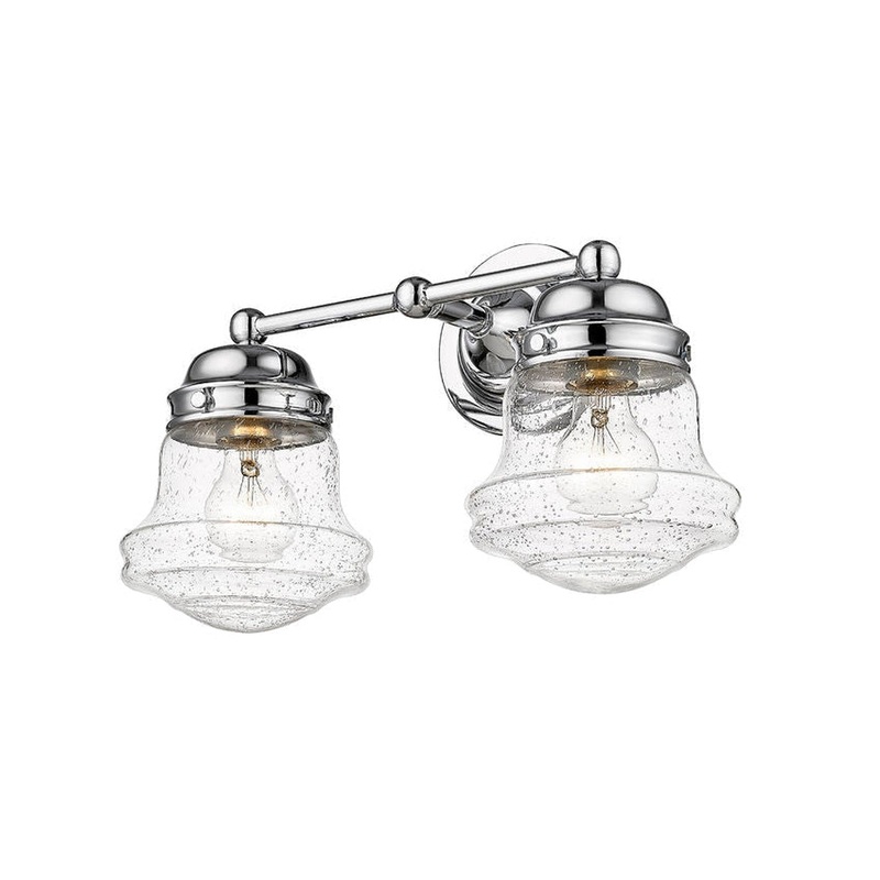 Z-Lite Vaughn 16" 2-Light Chrome Vanity Light With Clear Seedy Glass Shade