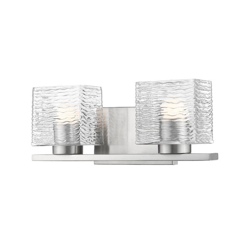 Z-Lite Barrett 2-Light LED Brushed Nickel Vanity Light With Clear Glass Shade