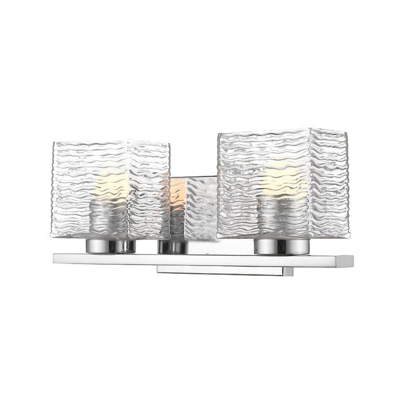 Z-Lite Barrett 2-Light LED Chrome Vanity Light With Clear Glass Shade