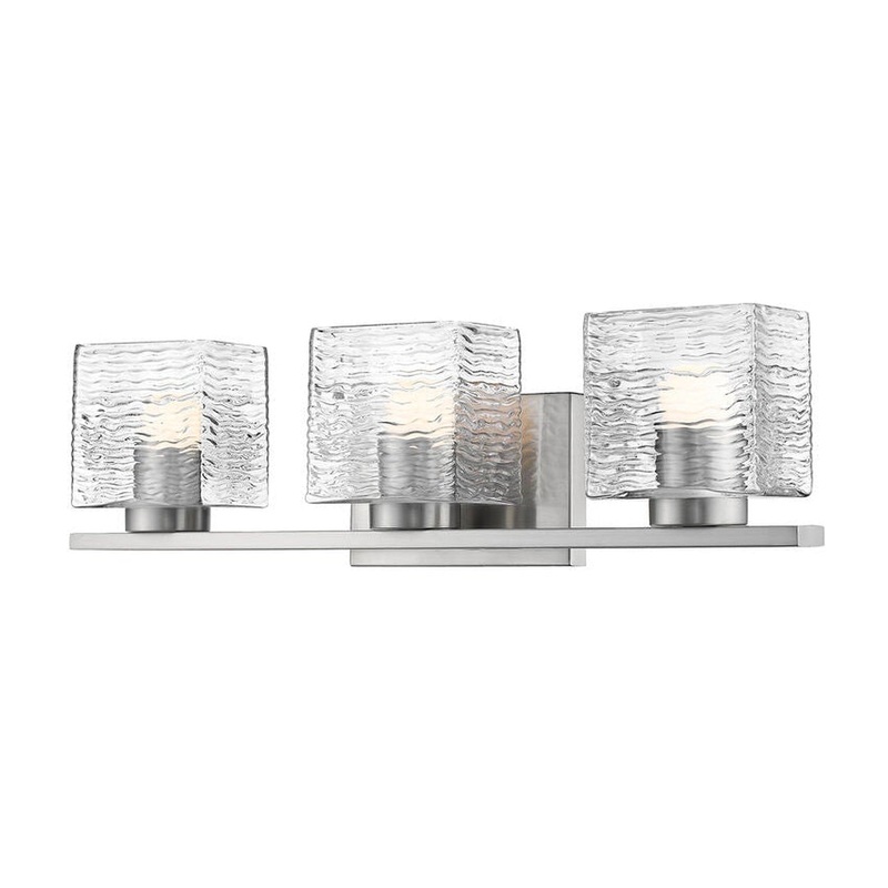 Z-Lite Barrett 3-Light LED Brushed Nickel Vanity Light With Clear Glass Shade