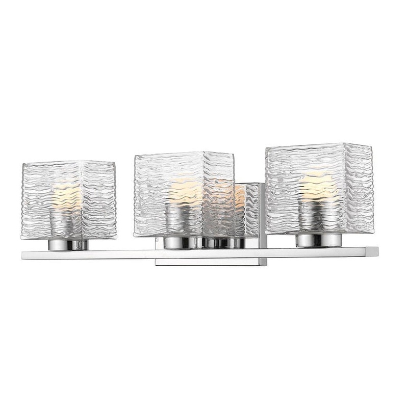 Z-Lite Barrett 3-Light LED Chrome Vanity Light With Clear Glass Shade