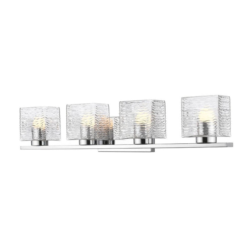 Z-Lite Barrett 4-Light LED Chrome Vanity Light With Clear Glass Shade