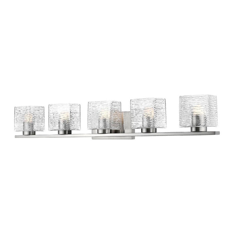 Z-Lite Barrett 5-Light LED Brushed Nickel Vanity Light With Clear Glass Shade