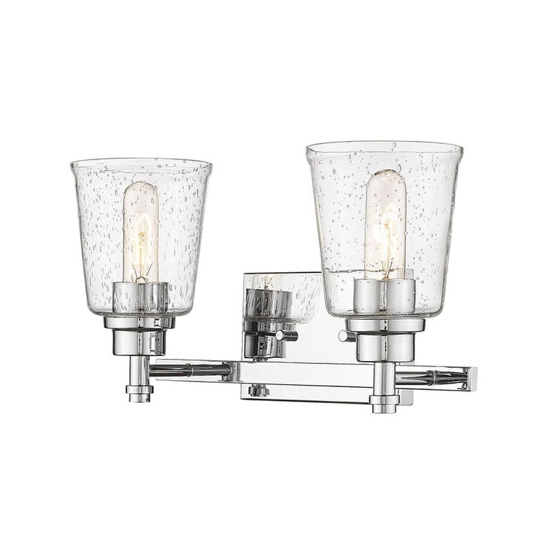 Z-Lite Bohin 16" 2-Light Chrome Vanity Light With Clear Seedy Glass Shade