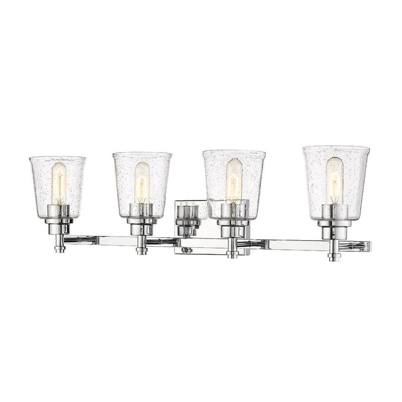Z-Lite Bohin 32" 4-Light Chrome Vanity Light With Clear Seedy Glass Shade