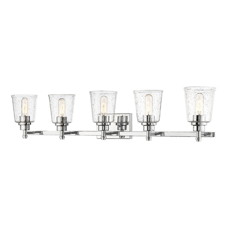 Z-Lite Bohin 41" 5-Light Chrome Vanity Light With Clear Seedy Glass Shade