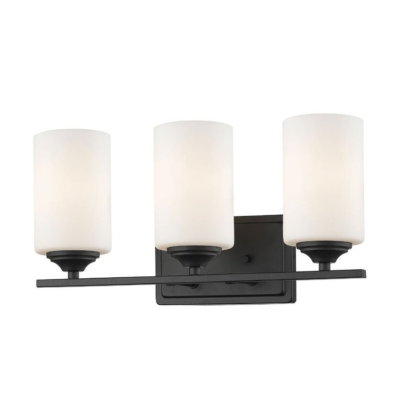 Z-Lite Bordeaux 17" 3-Light Bronze Vanity Light With Matte Opal Glass Shade