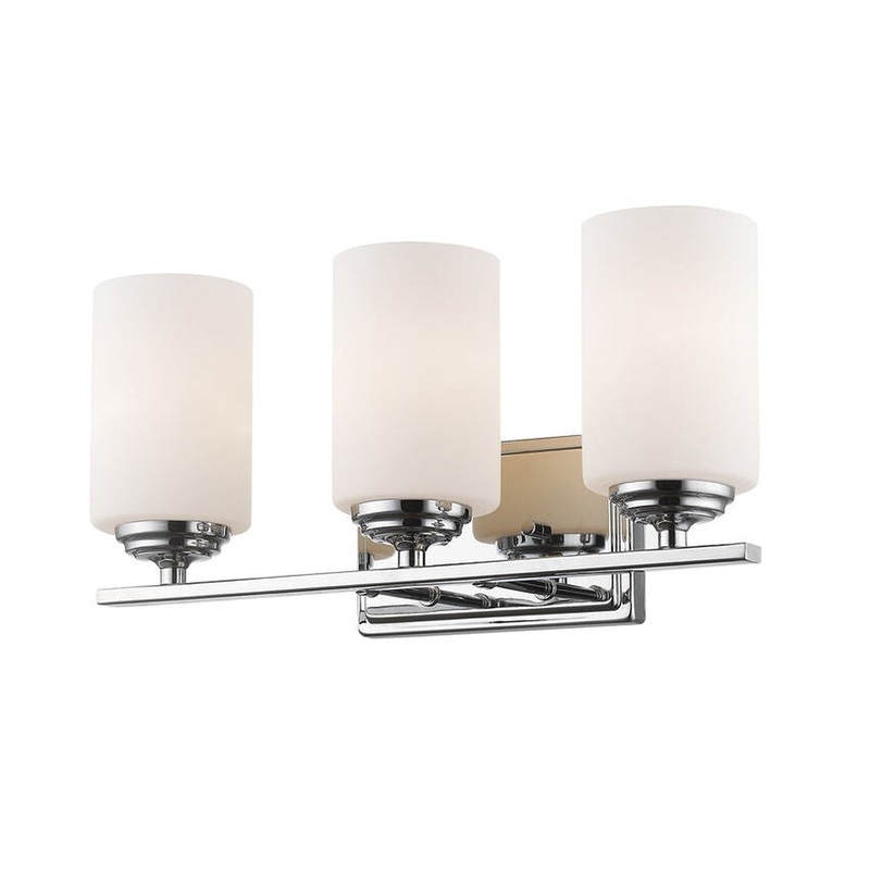 Z-Lite Bordeaux 17" 3-Light Chrome Vanity Light With Matte Opal Glass Shade