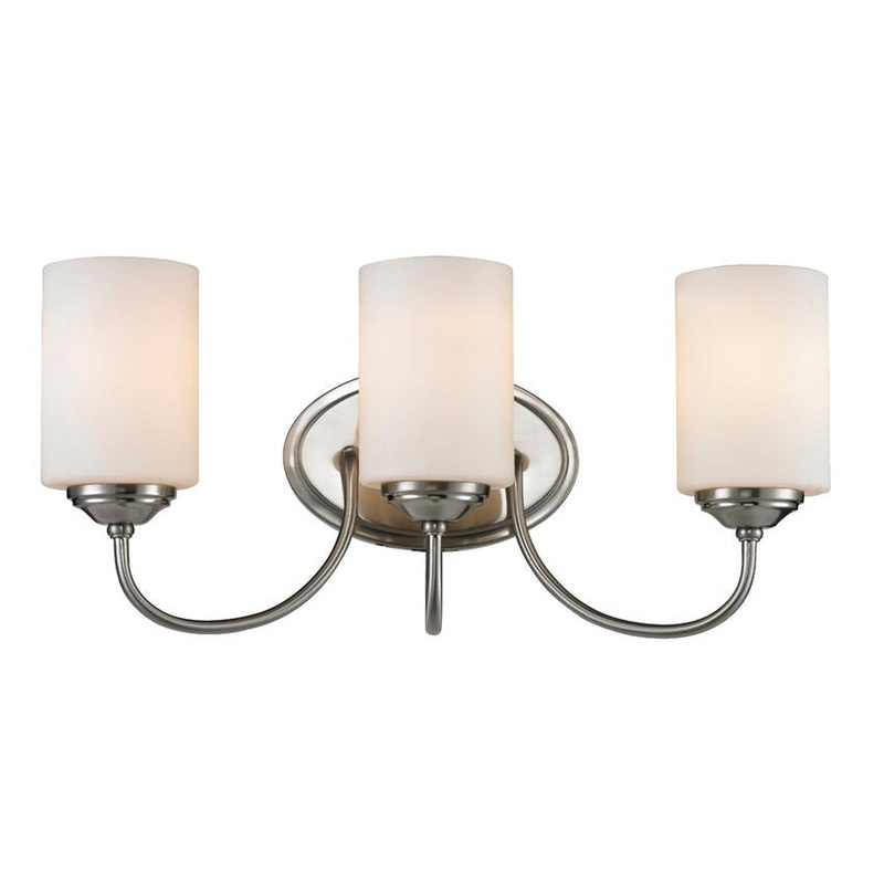 Z-Lite Cardinal 19" 3-Light Brushed Nickel Vanity Light With Matte Opal Glass Shade