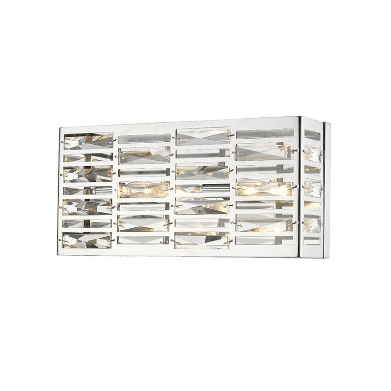 Z-Lite Cronise 16" 2-Light Chrome Vanity Light With Crystal Glass Shade
