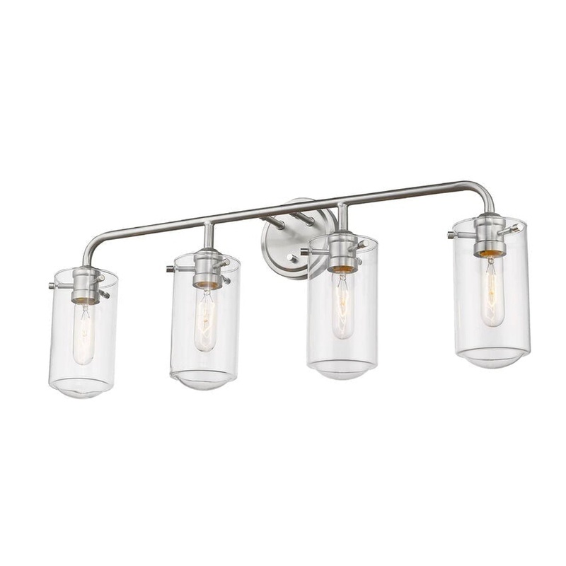 Z-Lite Delaney 30" 4-Light Brushed Nickel Vanity Light With Clear Glass Shade