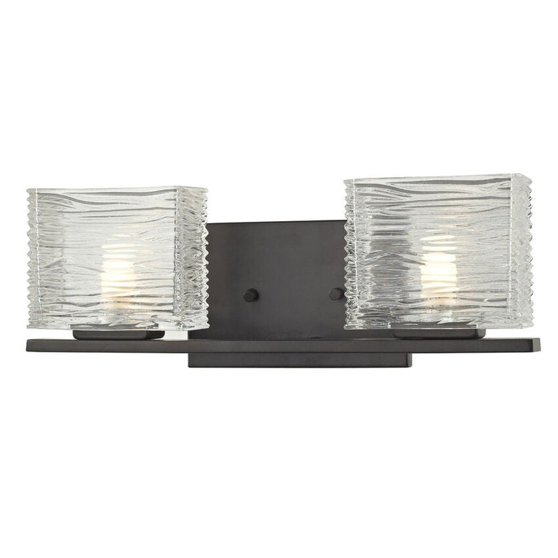 Z-Lite Jaol 15" 2-Light LED Bronze Vanity Light With Clear Glass Shade