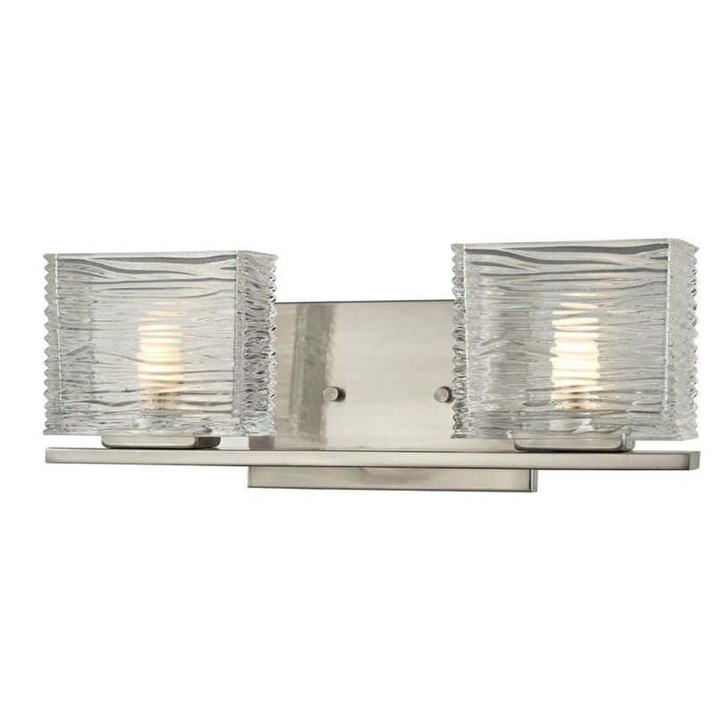 Z-Lite Jaol 15" 2-Light LED Clear Glass Shade Vanity Light With Brushed Nickel Frame Finish