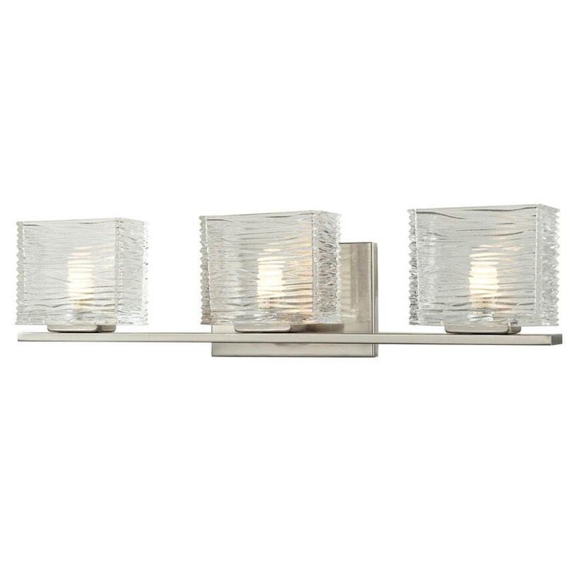 Z-Lite Jaol 22" 3-Light LED Clear Glass Shade Vanity Light With Brushed Nickel Frame Finish