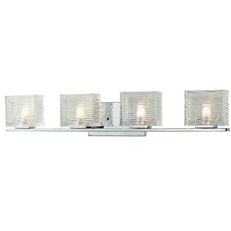Z-Lite Jaol 31" 4-Light Chrome Vanity Light With Clear Glass Shade