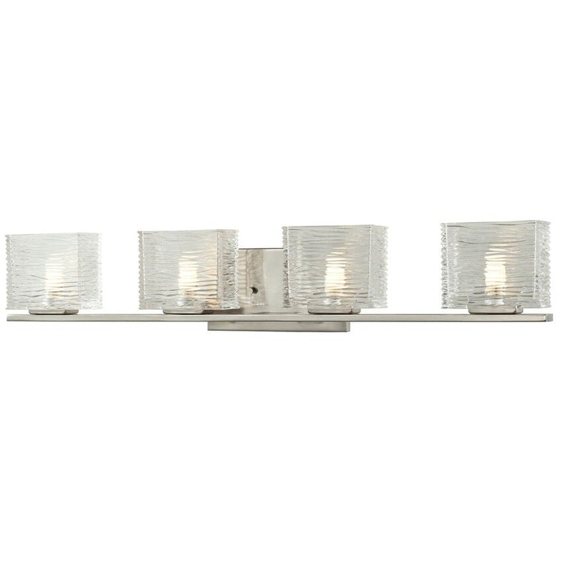 Z-Lite Jaol 31" 4-Light LED Clear Glass Shade Vanity Light With Brushed Nickel Frame Finish
