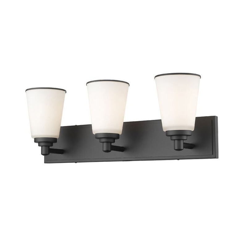 Z-Lite Jarra 23" 3-Light Bronze Vanity Light With Matte Opal Glass Shade