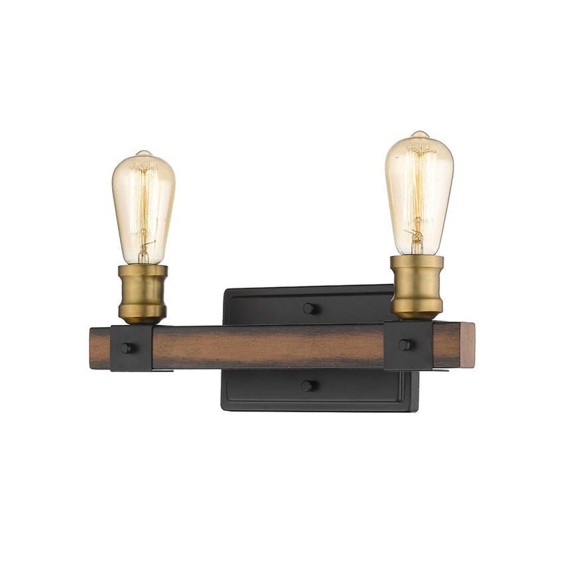 Z-Lite Kirkland 14" 2-Light Rustic Mahogany Vanity Light