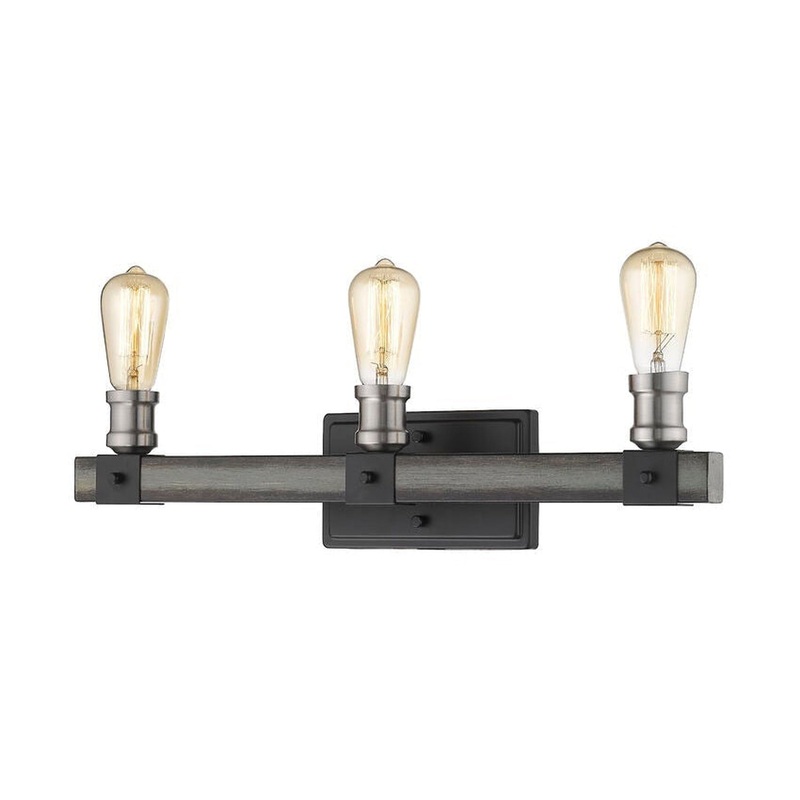 Z-Lite Kirkland 22" 3-Light Ashen Barnboard Vanity Light