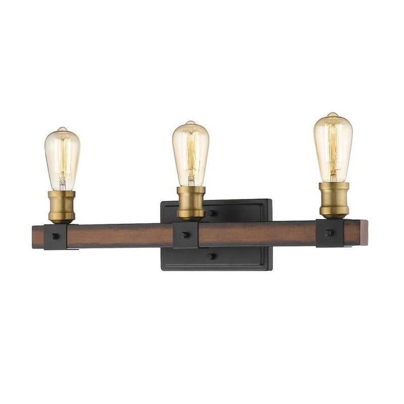 Z-Lite Kirkland 22" 3-Light Rustic Mahogany Vanity Light