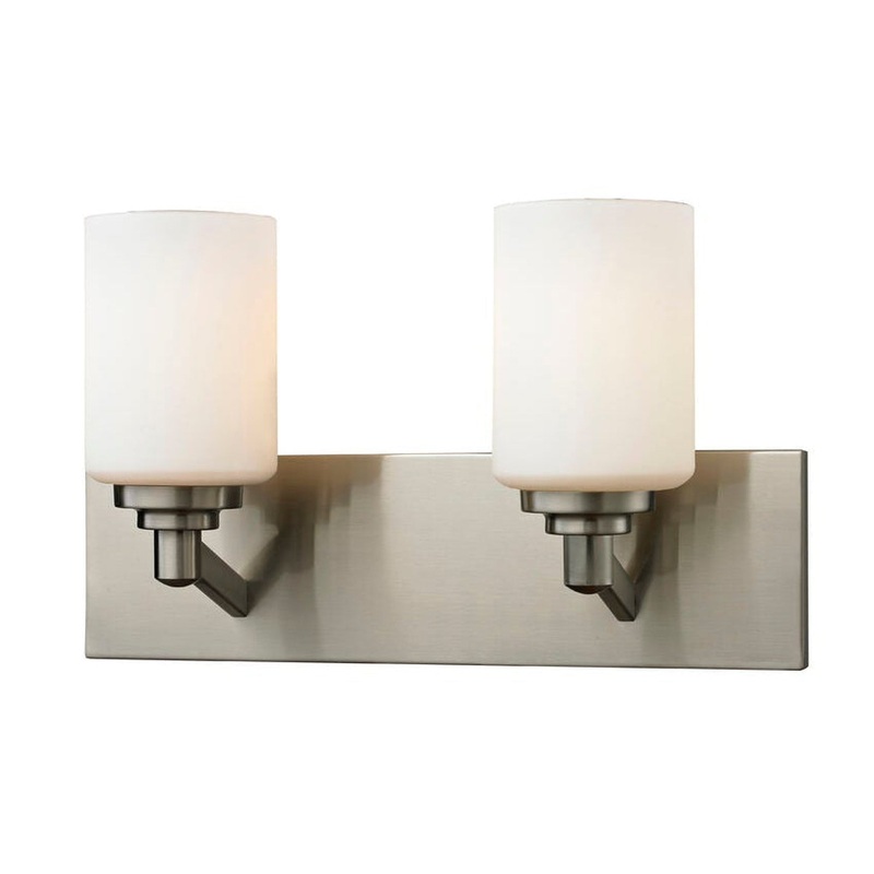 Z-Lite Montego 16" 2-Light Matte Opal Glass Shade Vanity Light With Brushed Nickel Frame Finish