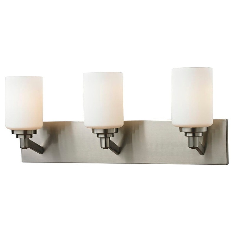 Z-Lite Montego 23" 3-Light Brushed Nickel Vanity Light With Matte Opal Glass Shade