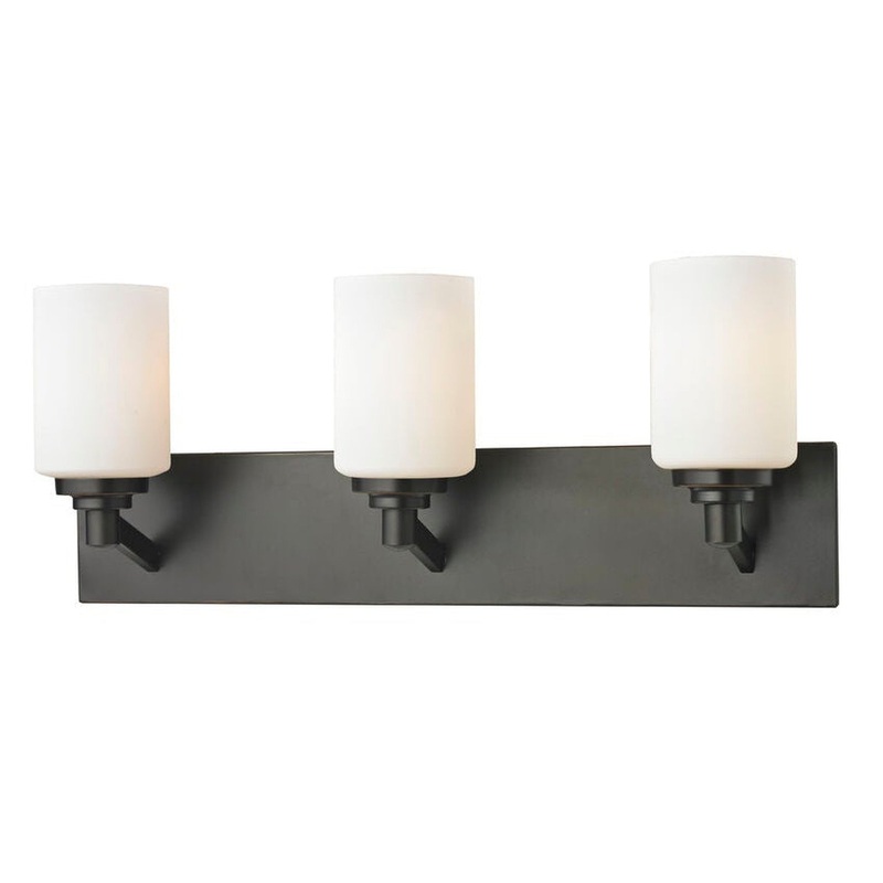 Z-Lite Montego 23" 3-Light Coppery Bronze Vanity Light With Matte Opal Glass Shade