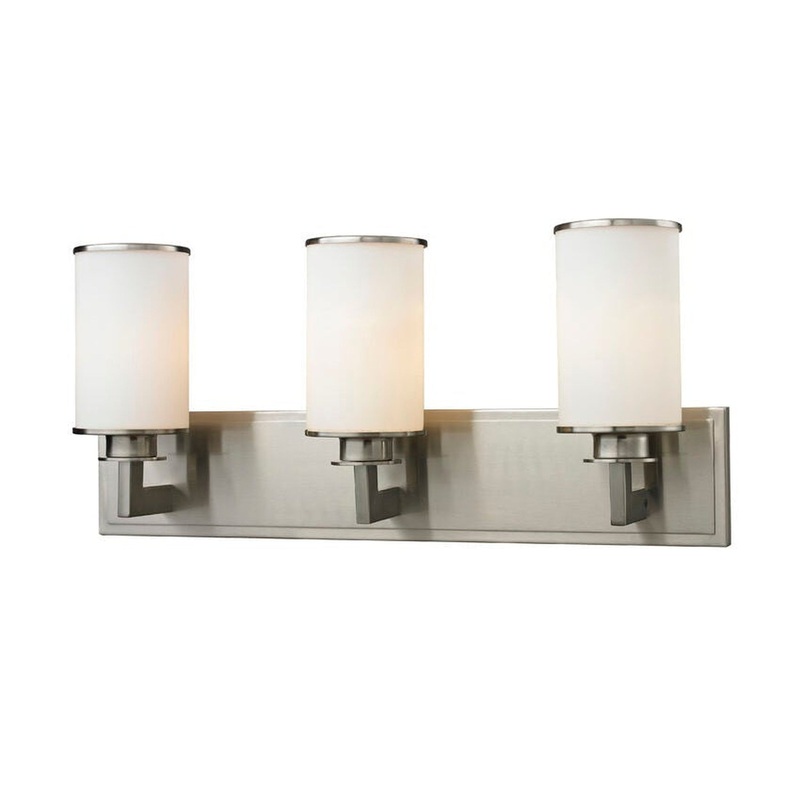 Z-Lite Savannah 23" 3-Light Brushed Nickel Vanity Light With Matte Opal Glass Shade