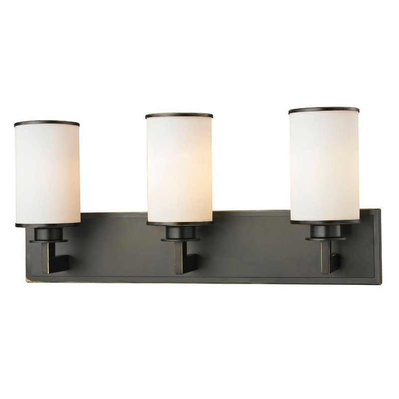 Z-Lite Savannah 23" 3-Light Olde Bronze Vanity Light With Matte Opal Glass Shade
