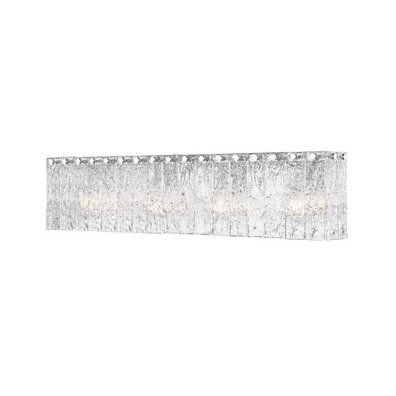 Z-Lite Glacier 31" 4-Light Chrome Clear Glass Shade Vanity Light