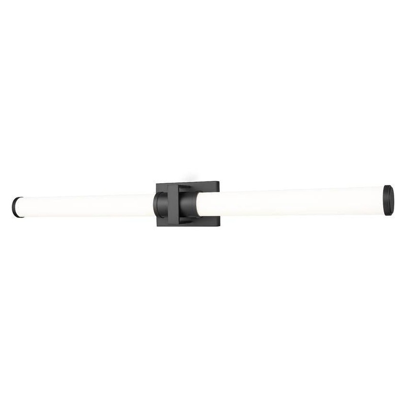 Z-Lite Idris 41" 1-Light LED-Integrated Matte Black Steel Opal White Glass Shade Vanity Lighting