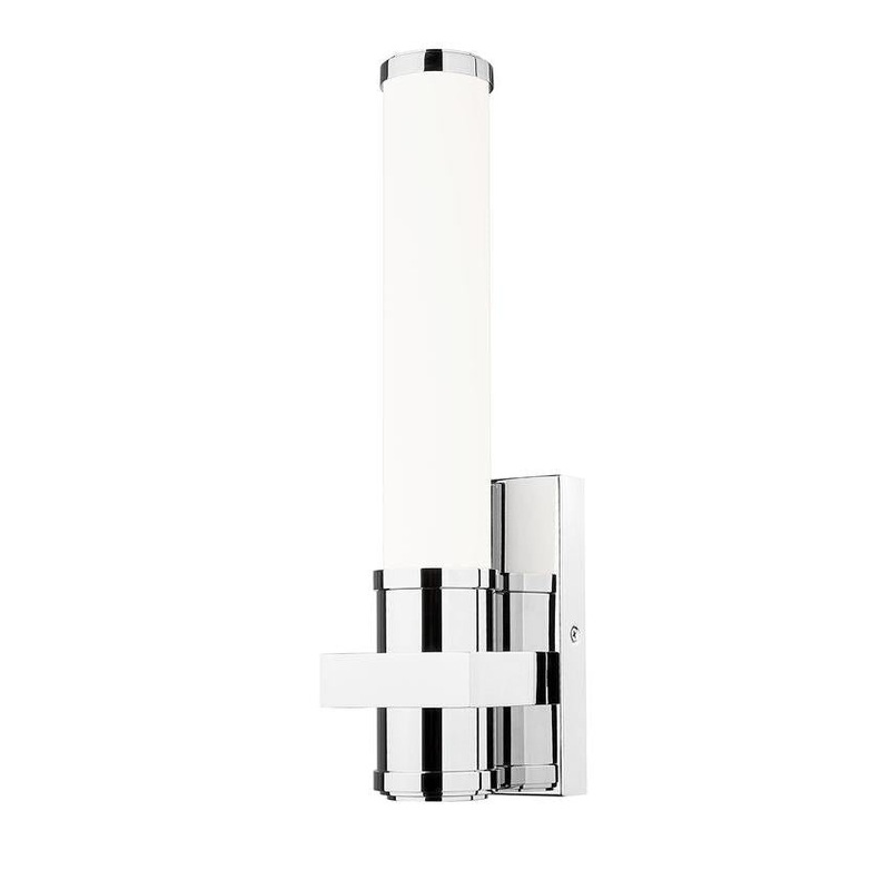 Z-Lite Idris 5" 1-Light LED-Integrated Chrome Steel Opal White Glass Shade Wall Sconce